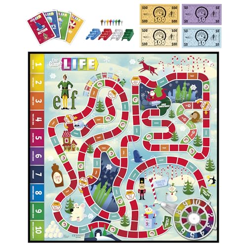Hasbro Gaming The Game of Life Elf Board Game | Officially Licensed Elf Games for Kids, Teens & Adults | 2-4 Players | 30 Mins. | Family Ages 8+