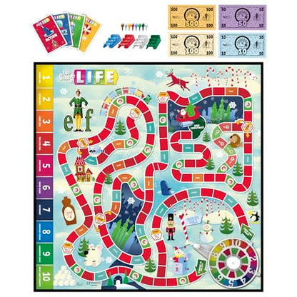 Hasbro Gaming The Game of Life Elf Board Game | Officially Licensed Elf Games for Kids, Teens & Adults | 2-4 Players | 30 Mins. | Family Ages 8+