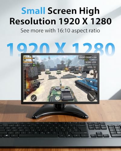10.5 inch Security Monitor Metal Case for Camera Mini PC | 16:10 1920×1280, HDMI & VGA Port, Dual Speakers, High Brightness
