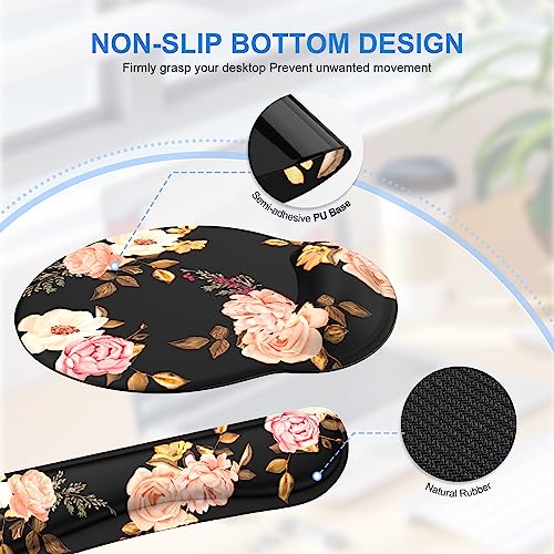 iCasso Desk Mat, Gaming Mouse Pad Wrist Support Set,4in1 XXL Large Mousepad + Keyboard Wrist Rest+Mouse Wrist Rest+Coaster Set with Ergonomic Design for Home Office Table Computer-Penoy - color: Penoy