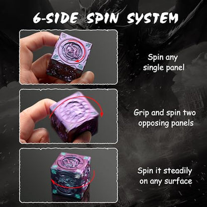 DNDND Purple-to-Blue Chameleon Multi-Functional Spinner DND Dice – Premium Color-Shifting D&D Monster Themed Cube Spinner Dice Cube for TTRPG, Dungeon Masters & RPG Collector's Gift with Gift Tin - color: Chameleon