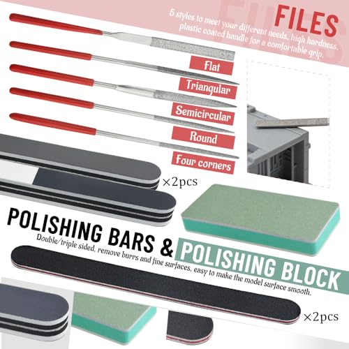 Bigstone 30 PCS Model Tools Kit Hobby Building Tool Modeler Basic DIY Tools Craft Set for Cars, Airplanes, Buildings, Robots Gundam Plastic Models Building Repairing and Fixing