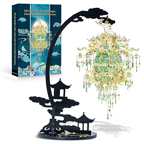 Piececool 3D Metal Puzzles for Adults, Silver Sachet with Grape DIY 3D Model Building Kits, Great Halloween, 592 Pcs