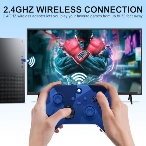 Xbox One Controller,Xbox Controller Wireless for Xbox One, Xbox Series X/S | Wireless Controller with 3.5mm Audio Jack,with 2.4GHz Wireless Adapter,Camo Blue - color: Blue