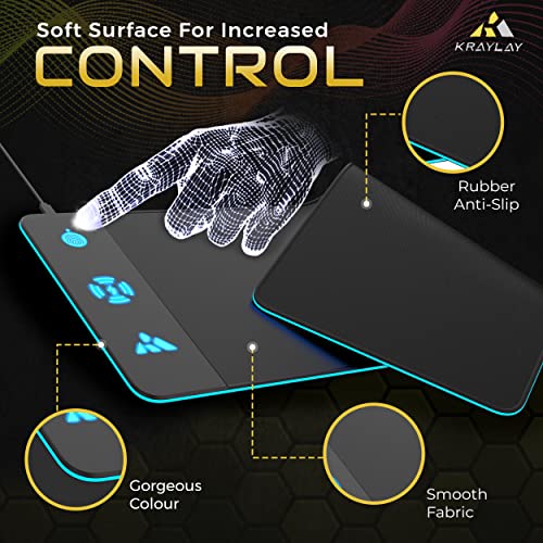 XXL RGB Gaming Mouse Pad with Wireless Charger, 11 Colors LED Mouse Mat with 15W Fast Charging, Non Slip Extended Big Mousepad, Black Mouse pad for Laptop, PC, Office Best
