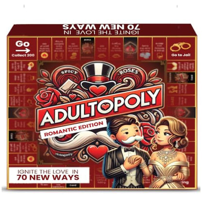 Adultopoly Couples Board Game - Romantic Date Night Game for Partners, Fun Relationship Building Activity, Anniversary and Valentine's Day Gifts for Him or Her