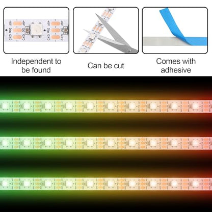 5V ARGB LED Strip, 100cm 60LEDs RGB Light Strip for PC Case, Sync with Motherboard, Self-Adhesive Cuttable LED Tape for Gaming Room PC Decoration