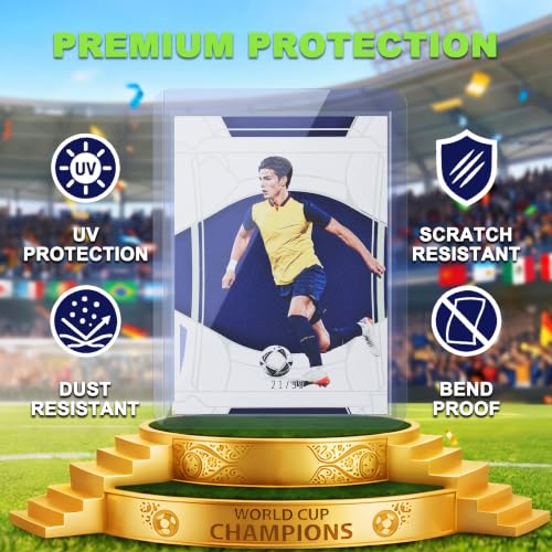 Kabinka 200 Card Sleeves Top Loaders for Cards,3"x4"Baseball Card Protector | Standard Size Trading Hard Plastic Card Holder for Sports, Football, TCG Cards(100 Hard Sleeve + 100 Soft Sleeve)