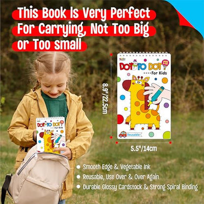 Do-to-Dot Game Pad, 30 Reusable & Erasable Number Connecting Games, Dry Erase Animal/Castle/Ship Dot to Dot Workbook for Kids, Educational Toy for Road Trip, Airplane & Car Travel Activities - style: Do-to-Dot Game Pad