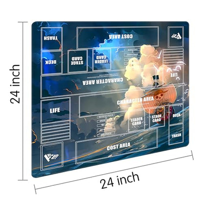 Playmat for One Piece Card Game for Two Players, 24x24 inches, with 4-Pocket Card Binder Set and 400+ Card Capacity