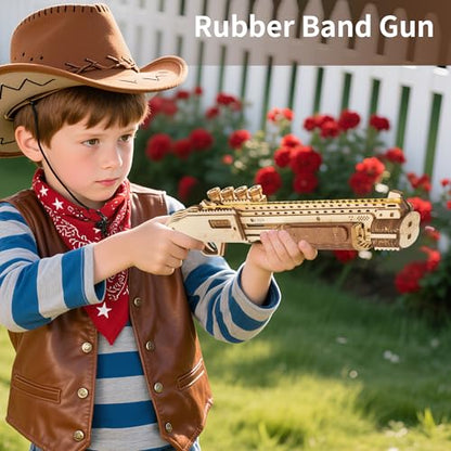 3D Wooden Puzzle for Adults, Rubber Band Guns, Toy Shotgun Model Building Kit, DIY Wood Crafts Cool Toy, Hobbies for Man, Unique Gift for Kids, Adults, Lovers - color: Shotgun