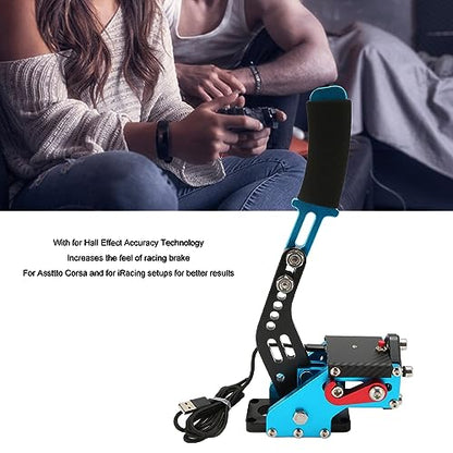 GOWENIC USB Handbrake, Sim Racing Game Hand Brake 64 Bit 2 in 1 Handbrake for ONE, Series S X PC with G920, for, iRacing Setup Use (Blue) - color: Blue