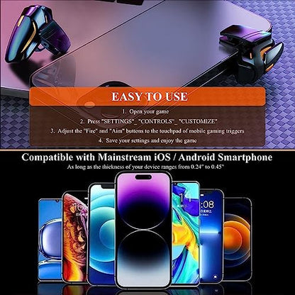 PUBG Mobile Game Triggers, High Sensitive Shoot Aim Gaming Controller Gamepad Grip Joysticks Buttons, Support iOS/Android Smartphone - color: 4 Finger Operation