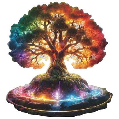 MEATRN Tree of Life 500 Pieces Wooden Puzzles - Plants Wood Jigsaw Puzzle for Adults, Symbol of Growth & Eternity, Collectible Spiritual Gift & Educational Puzzle, 15.3x16.6 in - color: Tree of Life, size: Large