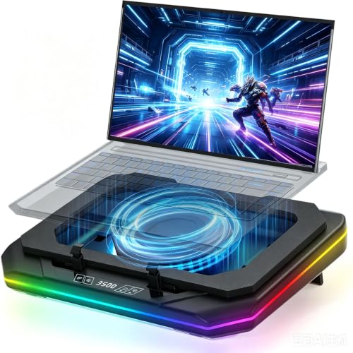 Cooling Pad for Acer Nitro 5 14 17 16/16 AI/16S AI, V 16S AI/14 AI/15 AI/16 AI/17 AI/18 AI 14-18 inch Gaming Laptop,Cooler with Ultra Powerful Booster Turbo Cooling Fan,6 RGB Light Mode,Touch Start