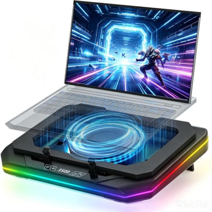 Cooling Pad for Acer Nitro 5 14 17 16/16 AI/16S AI, V 16S AI/14 AI/15 AI/16 AI/17 AI/18 AI 14-18 inch Gaming Laptop,Cooler with Ultra Powerful Booster Turbo Cooling Fan,6 RGB Light Mode,Touch Start