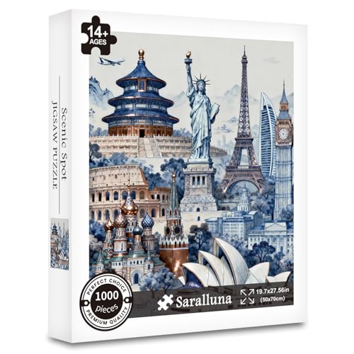 Puzzle for Adults 1000 Pieces, Scenic Spot Puzzle, Challening Impossible Difficult Hard Fun 1000 Pieces Jigsaw Puzzles for Adults Family with Letters on Back - color: Scenic Spot 1000 Pieces