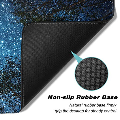 Extended Gaming Mouse Pad, XXL Large Mouse Mat 30 x 14 Inch, Big Computer Keyboard Mousepad, Waterproof Desk Pad with Stitched Edges and Non-Slip Base for Women Office Gaming, Galaxy Tree - color: Galaxy Tree