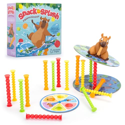 Educational Insights Snack or Splash - Learning Games for Kids Ages 4-8, Toddler Board Games, Strategy Topple Game, Tabletop Family Board Game, Preschool Fine Motor and Color-Matching Toys