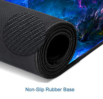 Gaming Mouse Pad, Large Non-Slip Rubber Base Mousepad, Keyboard Mouse Mat, Desk Pad with Stitched Edges, 31.5x11.8inch, Dazzling Galaxy - color: 15 Dazzling Galaxy