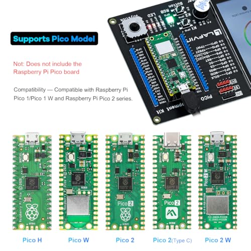 LAFVIN PICO Development Kit for Raspberry Pi Pico 2/2W/1/1W, 3.5" 320×480 Capacitive Touch Screen, Mini PSP Joystick, Plug-and-Play No Soldering, 40PIN GPIO Expansion Board