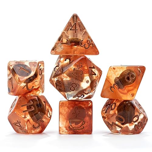 Poly Set - Coffee Dice (7) - style: Coffee