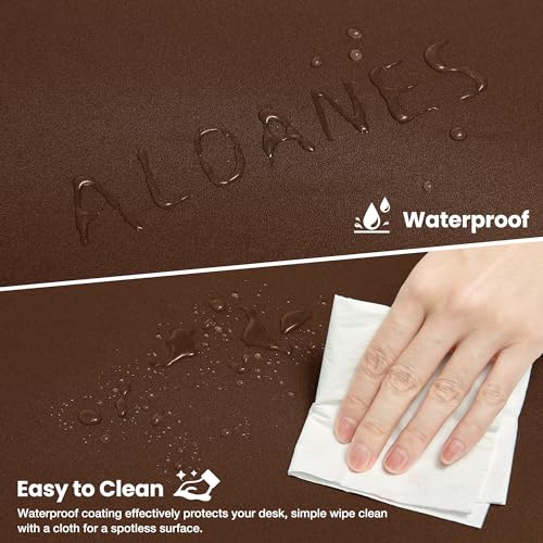 ALOANES Non-Slip Extended Mouse Pad Office&Home Desk Mat Stitched Edge | Brown Waterproof Mousepad for Keyboard, Computer Game 35.43"x15.74"x0.12" - color: Brown, size: 35.4L x 15.7W inches