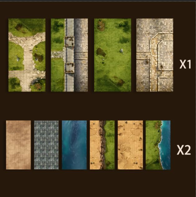 Foldable Battle Mat, TRPG Map, with Accessories Stickers, DND