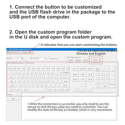 Programmable USB Macro Keyboard, Major Policy Decision Buttons, One Handed Gaming PC Switch Control Keyboard, USB Flash Drive with Customized Program, Default Enter Function, Red - color: Programmable / Black&Red / Default Enter