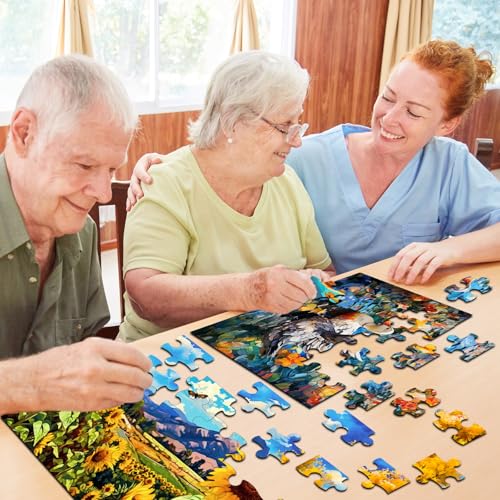 6 Pack 36-Piece Large Jigsaw Puzzles for Seniors Easy Dementia Alzheimer Products Dementia Activities Memory Training Game for Elderly Alzheimer's Patients in Nursing Home Gift (Style 3) - style: Style 3