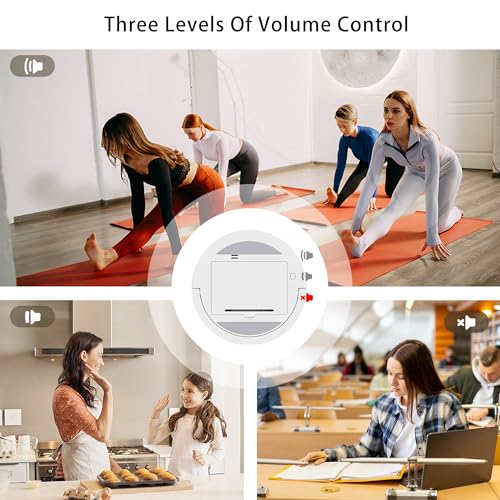 Digital Kitchen Timers, Visual timers Magnetic Countdown Countup Timer Large LED 200 Minutes Display Volume Adjustable for Cooking Fitness Studying, Easy for Kids and Seniors - color: White