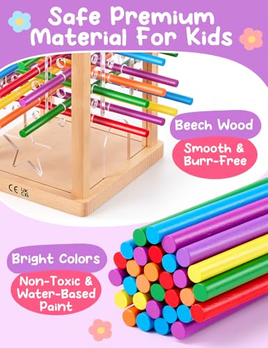 Montessori Wooden Board Game, Educational Math Toy for Kids Ages 4-6 | Fine Motor Skills Toy for 3+ Year Old Girls and Boys, Classic Table Game for Family Night Gift for Boys and Girls