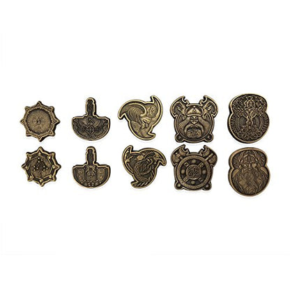Norse Foundry Adventure Coins - A Set of 10 Metal Plated Novelty Coins in Vikings Style - Perfect for Any Roleplaying Game (RPG) or LARP Session - style: Vikings