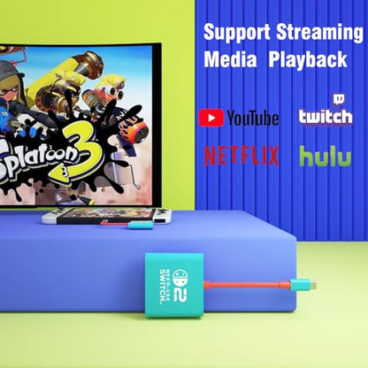 Switch 2 Dock for Nintendo Switch 1 / 2 and Steam Deck Docking Station, Support TV Dock Mode, Portable TV HDMI Adapter Accessories for Nintendo Switch2 / OLED / 1, USB C to HDMI 2.0 Adapter 4K Output - size: 7 Inch USB C Cable