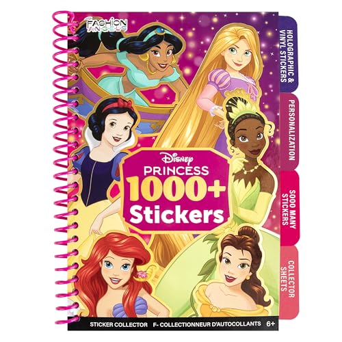 Fashion Angels Disney Princess 1000+ Tabbed Sticker Collection Book | Includes Holographic, Vinyl & Alphabet Stickers, For Kids Ages 6+ - color: Disney Pricess