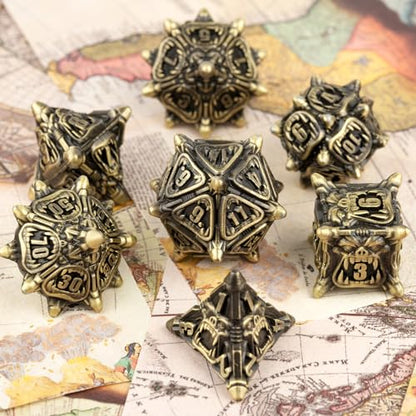 Surpass DND Metal dice polyhedral DND Dragon dice for Dungeons and Dragons (Bronze) - color: Bronze