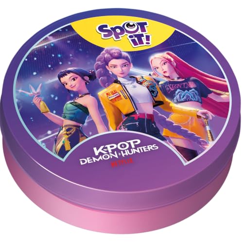 Spot It! K-Pop Demon Hunters Card Game (Eco Blister) | Fast-Paced Matching Game Featuring Characters, Icons & Symbols from K-Pop Demon Hunters, Ages 6+, 2-8 Players, 15 Mins