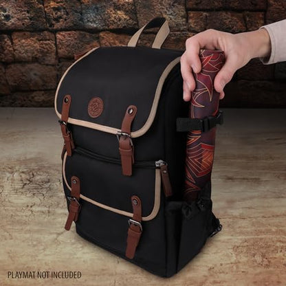 ENHANCE Designer Edition TCG Backpack - MTG Deck Bag Card Binder Space, TCG Deck Box Storage, MTG Playmat Holder - Card Storage Compatible with Magic the Gathering, Pokemon, Lorcana (Canvas Black) - color: Canvas Black