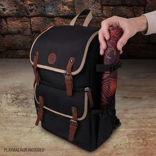 ENHANCE Designer Edition TCG Backpack - MTG Deck Bag Card Binder Space, TCG Deck Box Storage, MTG Playmat Holder - Card Storage Compatible with Magic the Gathering, Pokemon, Lorcana (Canvas Black) - color: Canvas Black
