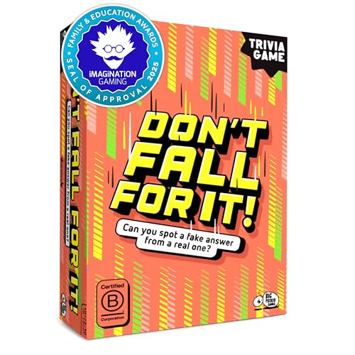Don't Fall for It - The Hilarious Tower Trivia Game for Ages 10 and up. Fun and Easy Board Game for 2+ Players, Perfect for Families and Kids and Game Night. - style: Orange Version (Same Content)