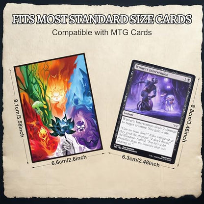 Kabinka MTG Card Sleeves - 100 Standard Size Pack Clear Front & Matte Finish Back MTG Sleeves(Lotus Five Elements) - color: Lotus Five Elements