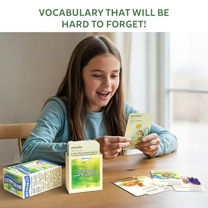 Skillmatics Vocabulary Flash Cards for Kids - Learn 100 Words with Wordplay, Visuals, & Soundplay, Educational Gift for Ages 8, 9, 10 & Up, Screen-Free Language Game - style: Level 1