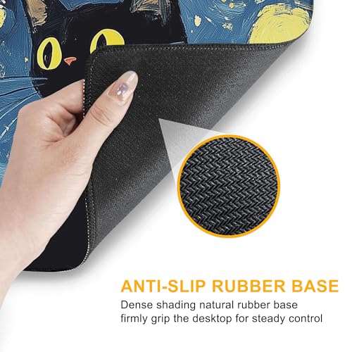 Large Gaming Mouse Pad Starry Night Cute Cat Extended Computer Keyboard Mousepad with Non-Slip Rubber Base Stitched Edge Waterproof Big Long Laptop Pad for Gamer Office Home 35.4"X 15.7" - color: Anime Neon Purple City