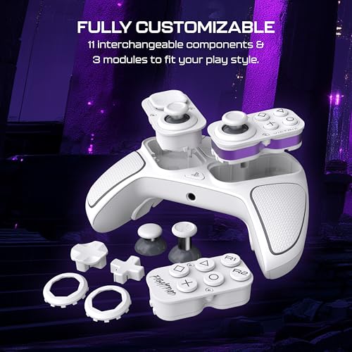 Turtle Beach Victrix Pro BFG Reloaded Wireless Gaming Controller for PS5 | PS5, PS4, PlayStation, PC, Modular, Fightpad Module, Hall-Effect Sticks, Triggers, 4 Remappable Buttons, Esports, White - color: White