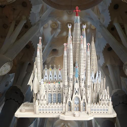Piececool 3D Metal Puzzles for Adults and Teens, La Sagrada Família Metal Model Kit, Hobby DIY Crafts for Adult Challenge Spanish Cathedral Brain Teaser Architecture Building Kit, 450 Pcs - color: La Sagrada Família