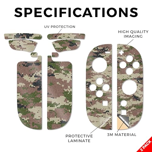 Glossy Glitter Gaming Skin Compatible with Nintendo Switch 2 Joy-Con Controller 2 Pack - Urban Camo - Premium 3M Vinyl Protective Wrap Decal Cover - Easy to Apply | Crafted in The USA by MightySkins - color: Urban Camo, size: 2 Pack of Joy-Con Skins, styl