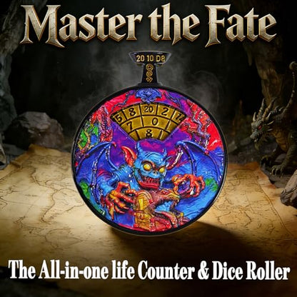 DND Dice Roller D4-D20 Metal Pocket Watch 3D Dragon Art Rainbow | All-in-one dnd spinner dice. metal pocket watch design.press to roll. zinc alloy metal. mtg ttrpg gifts - color: Dice Roller-rainbow