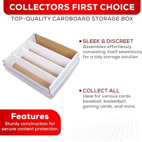 (2) Premium 3200 Count Storage Box 4 Row Monster - 200 Pound Test Strength - Trading Card Cardboard Box For Football, Basketball, Baseball & Gaming Cards - 2 Boxes - MADE IN THE USA