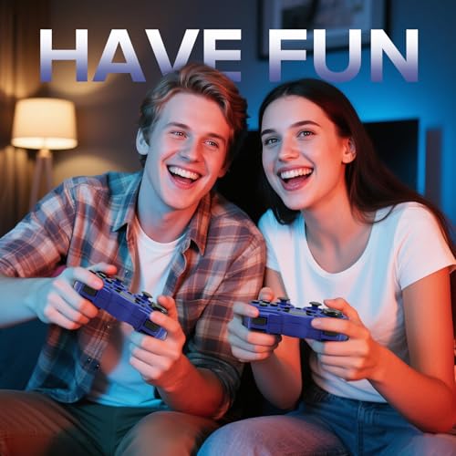 RARELEMON Wireless Gamepad for PC Laptop Android Steam – Blue USB & Bluetooth Game Controller with Phone Mount Compatible with Windows 7/10 Steam Deck Switch via Adapter Android TV Box & OTG