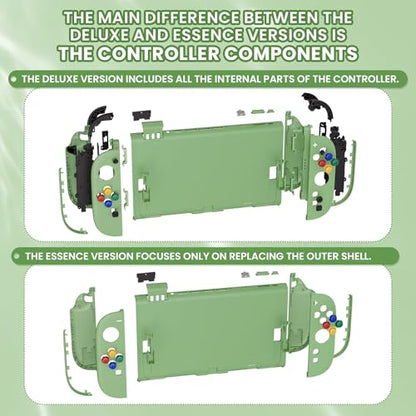eXtremeRate DIY Replacement Shell Buttons for Nintendo Switch 2, Custom Full Set Rear Back Plate Controller Housing with Button for Switch 2 Handheld Console & Joycon 2 - Deluxe Version - Matcha Green - color: Matcha Green